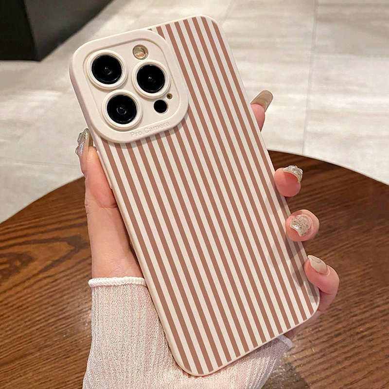 Perfume Pure Xs - Pink Striped Painted Anti-Drop Phone Case