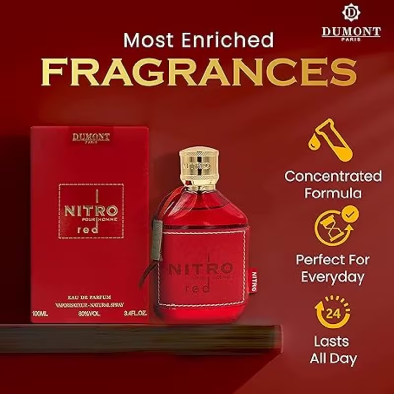 Dumont NITRO RED - 3.4oz - Eau - Perfume Alcohol Fragrance recension och pris